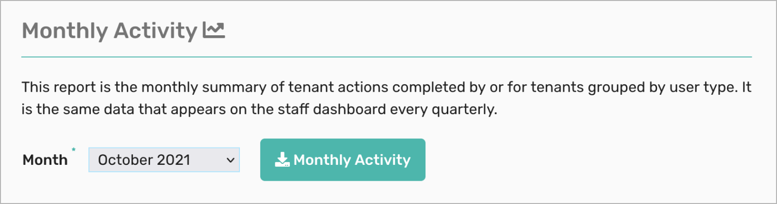 Monthly activity report