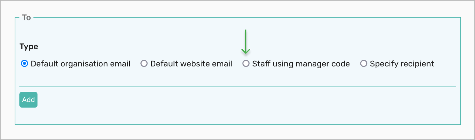 Adding staff to e-mails
