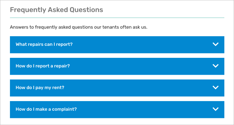 FAQs Component