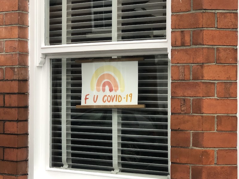 Fu Covid 19 window sign
